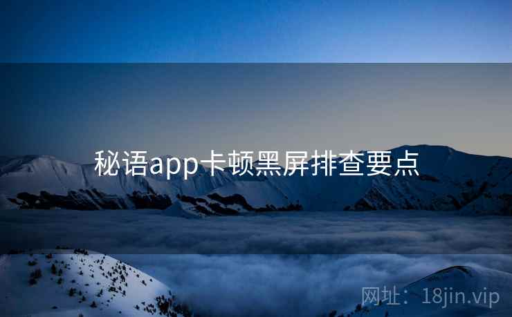 秘语app卡顿黑屏排查要点  第2张